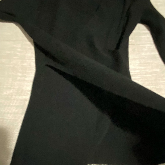 Workhall Black Knit Wrap Style Long Sleeve Fitted V-Neck Sweater- Sz-M - Picture 10 of 16